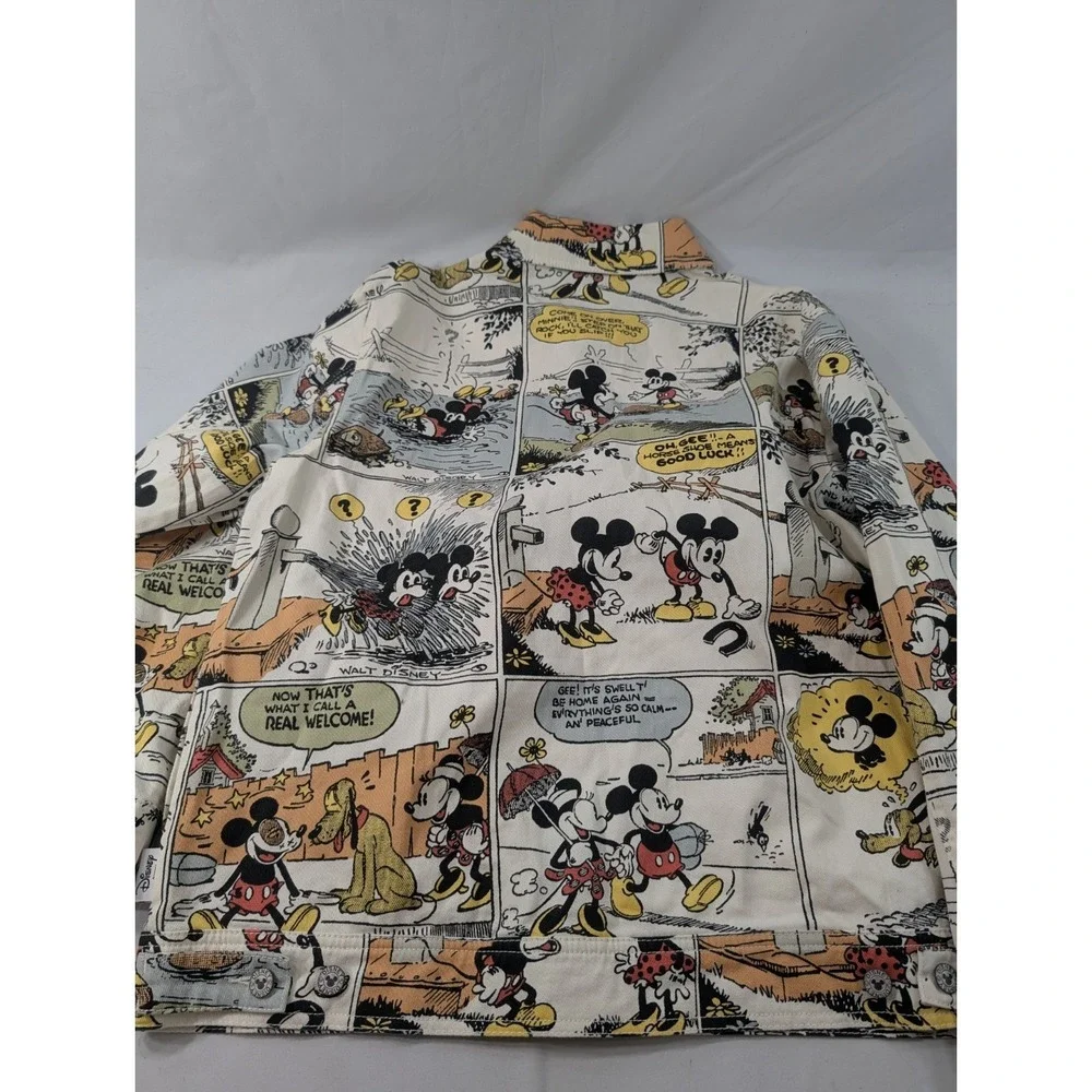 Disney Our Universe All Over Print Comic Mickey Minnie Mouse Denim Jacket Large